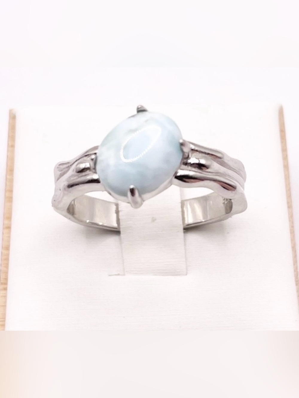 Size 8.5 Larimar 925 Sterling silver ring